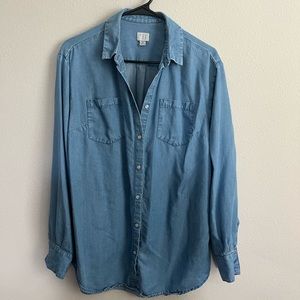 Denim Look Button Down